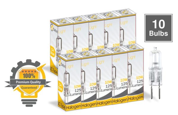 Oxford Light OL99973 (10 Pack) G4 12V JC Type, 10W, Halogen Light Bulb, Clear Bi-pin Base Halogen Lamp 10-Pack - Image 3