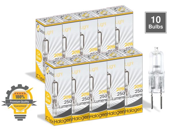 Oxford Light OL99935 (10 Pack) G4 12V JC Type, 20W, Halogen Light Bulb, Clear Bi-pin Base Halogen Lamp 10-Pack - Image 4