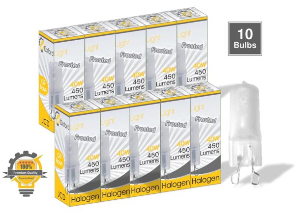 Oxford Light OL99942 (10 Pack) G9 120V 40W JCD Type, Frosted, Halogen Light Bulb, Bi Pin Halogen Lamp, 40 Watt 120 Volt 10-Pack - Image 6