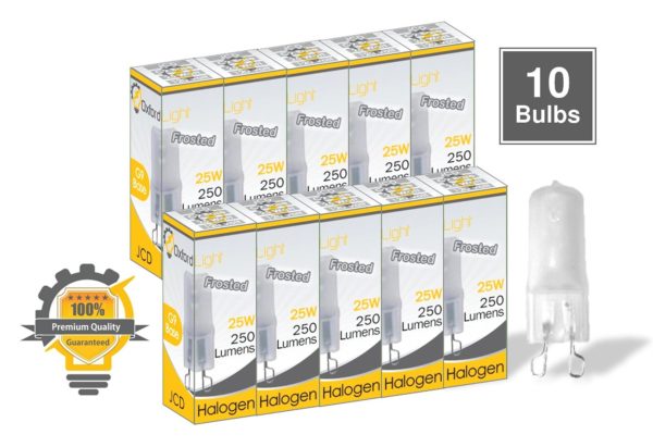 Oxford Light O83904 10X G9 25W 120V JCD Type, Frosted, g9 light bulb, g9 halogen bulb, Bi Pin Halogen Lamp, 25 Watt 120 Volt 10-Pack Quality halogen bulbs (10 Pack) - Image 3